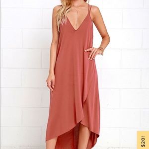 Mood and Melody Washed Red High-Low Dress